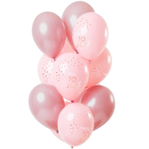 Ballonnen Elegant Lush Blush 18 Jaar 30cm - 12 stuks